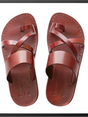 Camel Sandals KidsBrown Leather Slide Sandals—-stock (03)
